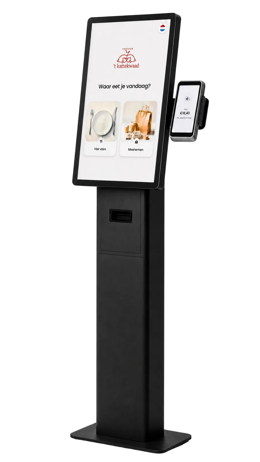 UpKiosk self-ordering kiosk, three-quarter view